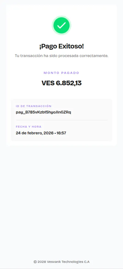 Confirmación de pago